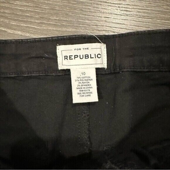 For the Republic Womens Denim Pants Wide Leg Zippered Hem Accent Black Size 10 - Picture 7 of 8